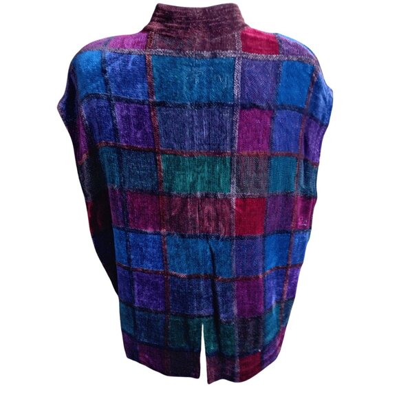 Vintage Women's Large  Jacket Loominus Handwovens Patchwork Art Sleeveless Vest - Picture 5 of 6